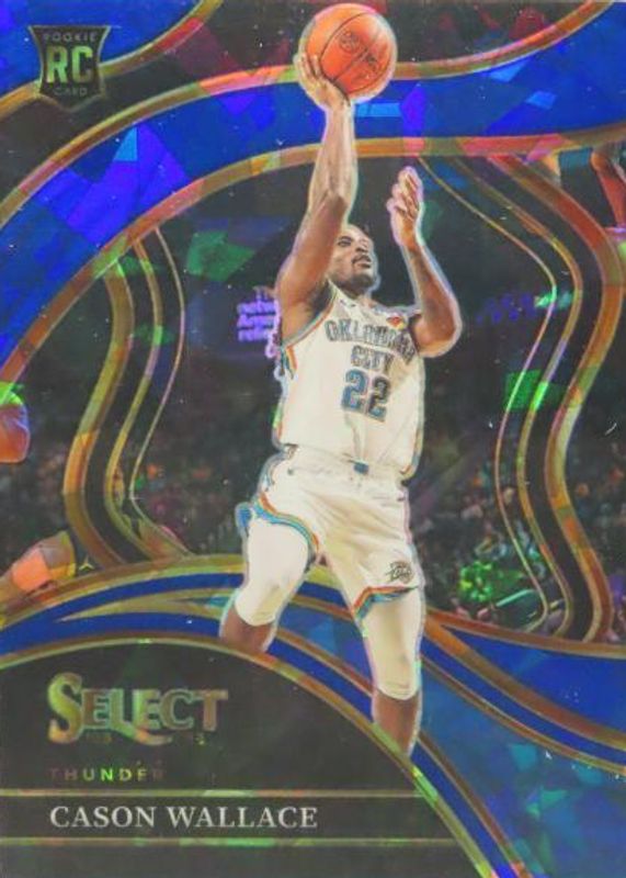 Cason Wallace 2023 Select #298 Courtside Blue Cracked Ice Rookie RAW