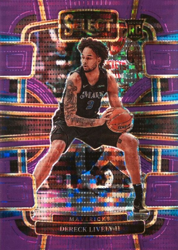 Dereck Lively II 2023 Select #76 Concourse FOTL Neon Purple Pulsar /5 Rookie PSA 9