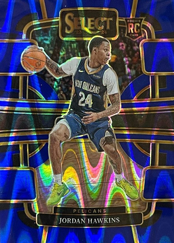 Jordan Hawkins 2023 Select #72 Concourse Blue Tectonic /99 Rookie RAW