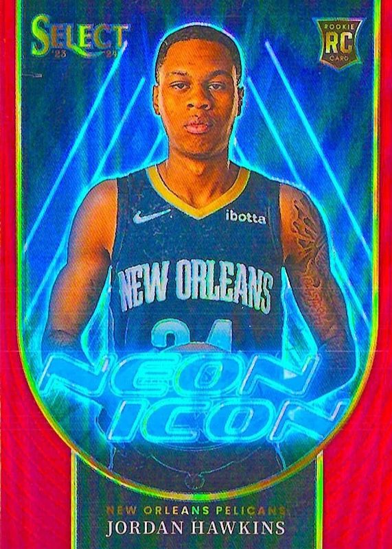 Jordan Hawkins 2023 Select #25 Neon Icon - Red Rookie PSA 9