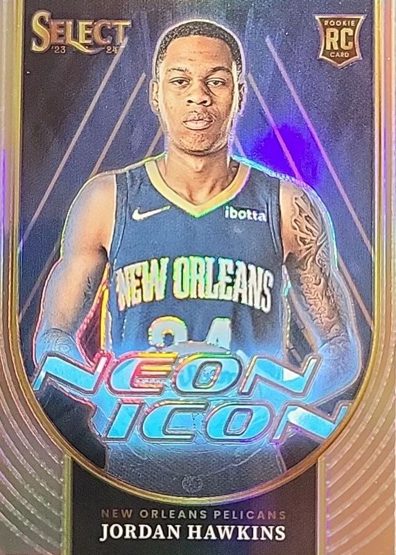 Jordan Hawkins 2023 Select #25 Neon Icon - Silver Rookie SGC 10