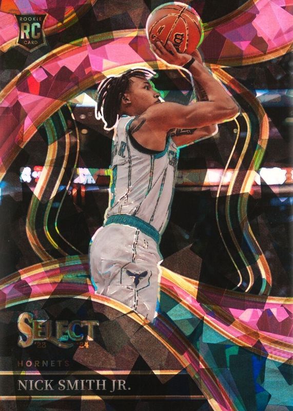 Nick Smith Jr. 2023 Select #293 Courtside Pink Cracked Ice /99 Rookie SGC 9.5