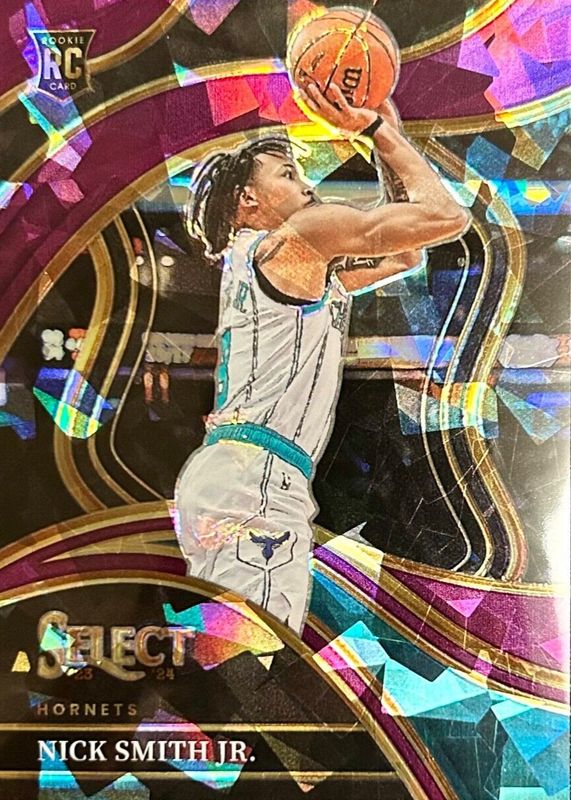 Nick Smith Jr. 2023 Select #293 Courtside Purple Cracked Ice /99 Rookie SGC 9.5