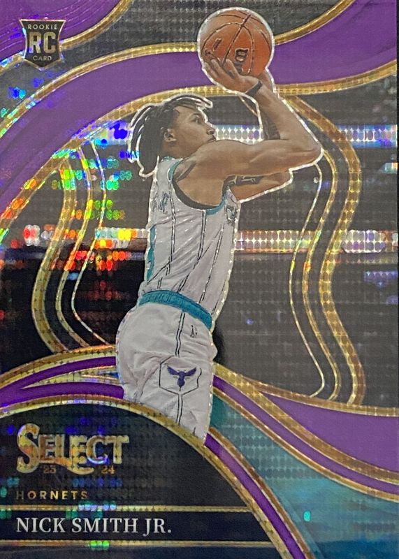 Nick Smith Jr. 2023 Select #293 Courtside FOTL Neon Purple Pulsar /5 Rookie SGC 10