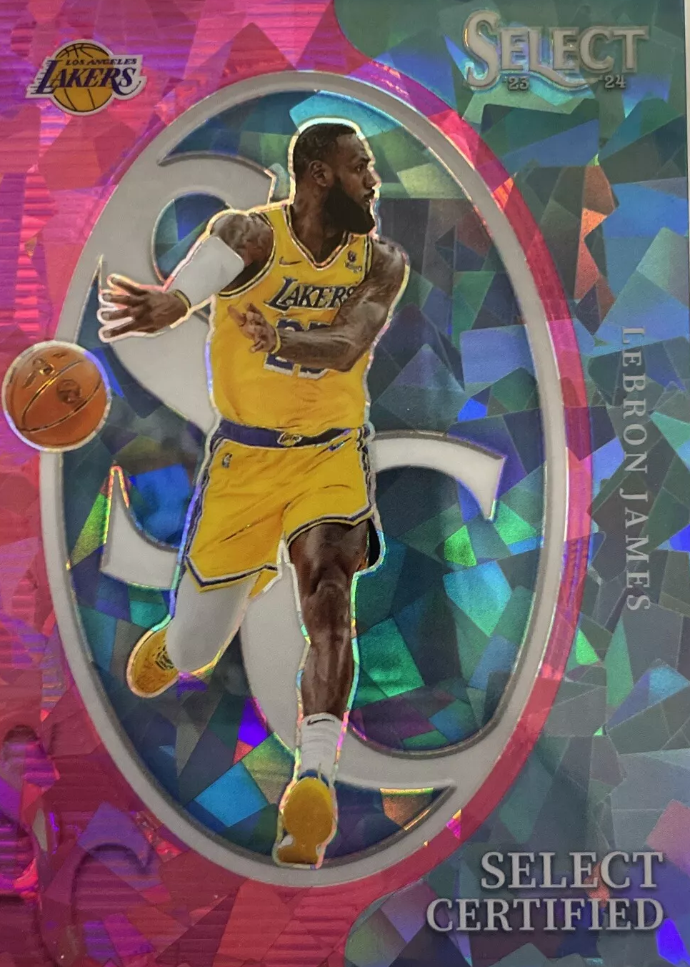 LeBron James 2023 Select #7 Select Certified - Pink Cracked
