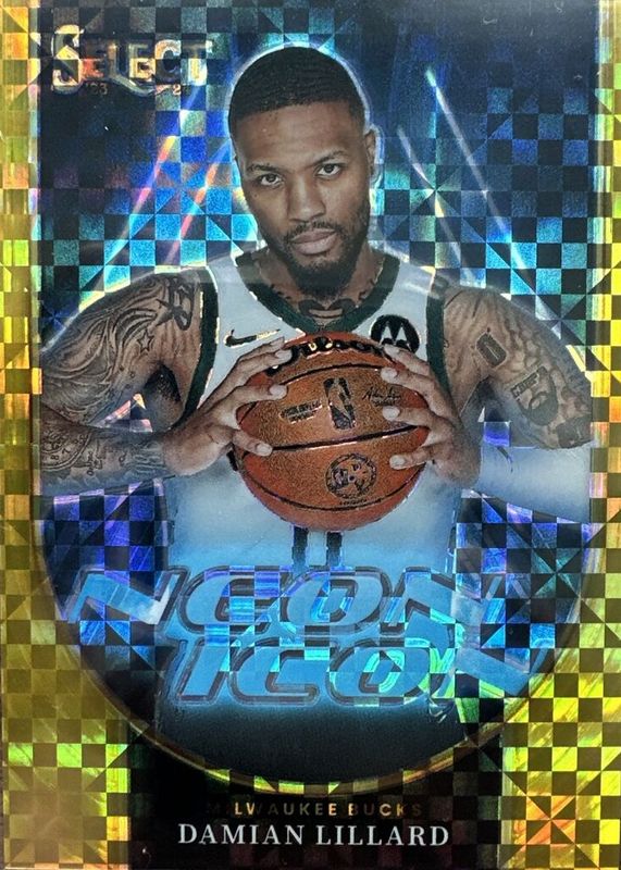 Damian Lillard 2023 Select #17 Neon Icon - Gold /10 SGC 10