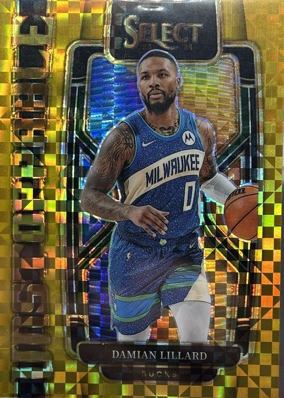 Damian Lillard 2023 Select #6 Unstoppable - Gold /10 PSA 9