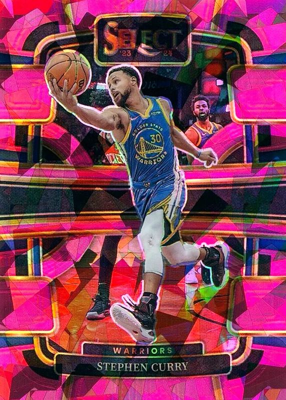 Stephen Curry 2023 Select #56 Concourse Pink Cracked Ice /99 SGC 9