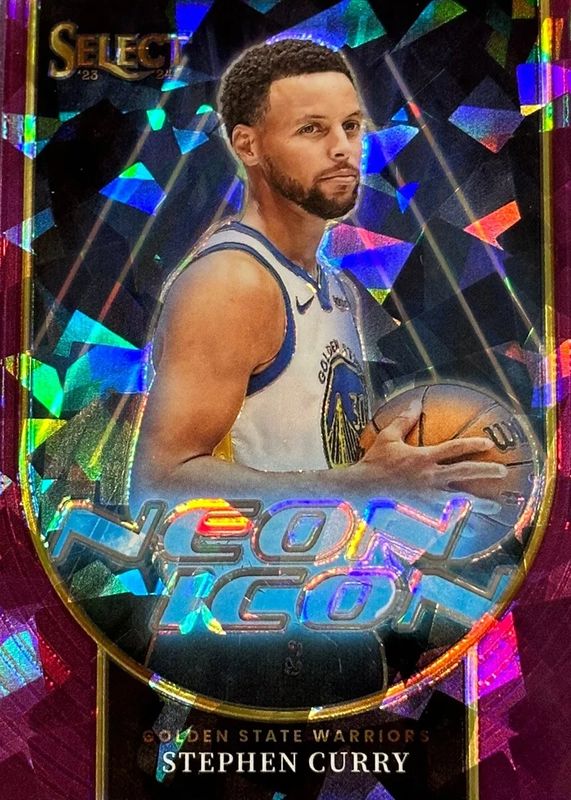 Stephen Curry 2023 Select #4 Neon Icon - Purple Cracked Ice /75 SGC 9.5