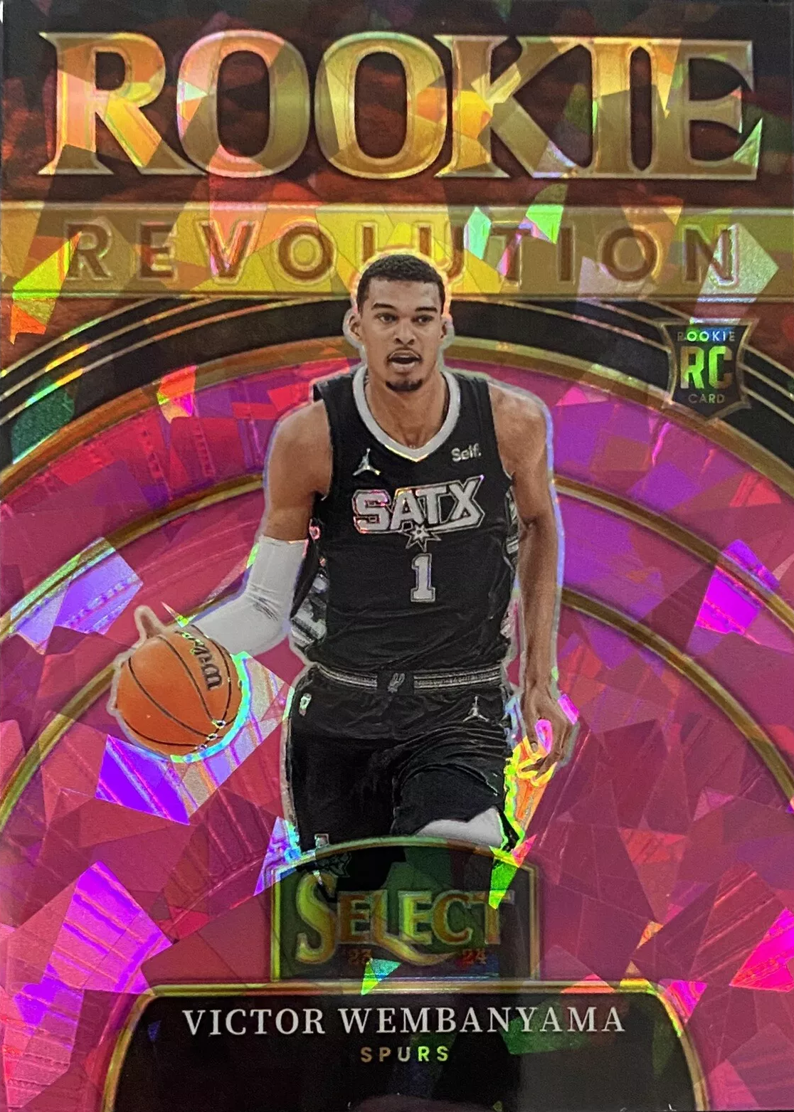Victor Wembanyama 2023 Select #9 Rookie Revolution - Pink Cracked