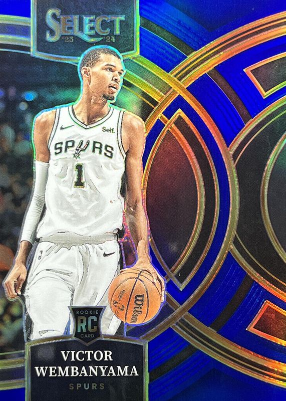 Victor Wembanyama 2023 Select #121 Premier Level Blue Prizm Rookie RAW