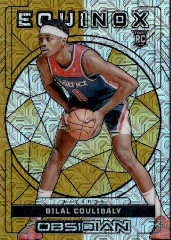 Bilal Coulibaly 2023 Obsidian #28 Equinox - Electric Etch Gold Flood /10 Rookie BGS 9.5