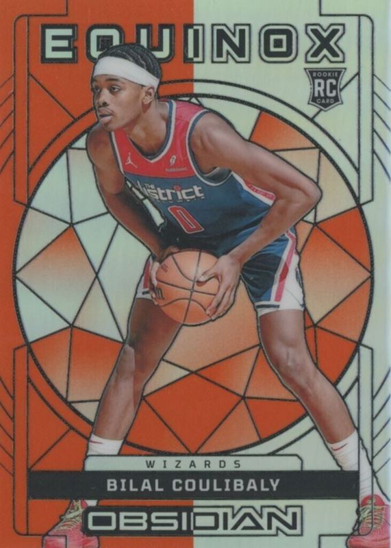 Bilal Coulibaly 2023 Obsidian #28 Equinox - Electric Etch Orange Flood /75 Rookie RAW