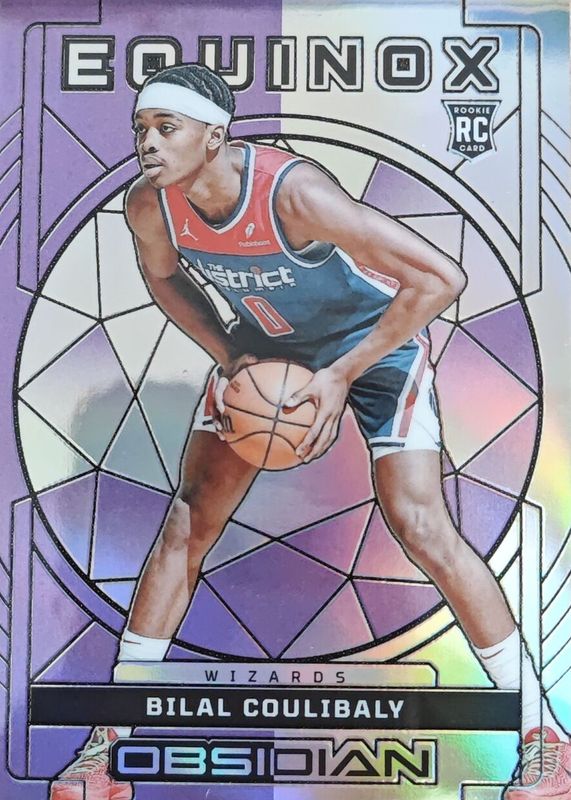 Bilal Coulibaly 2023 Obsidian #28 Equinox - Electric Etch Purple Flood /49 Rookie PSA 9