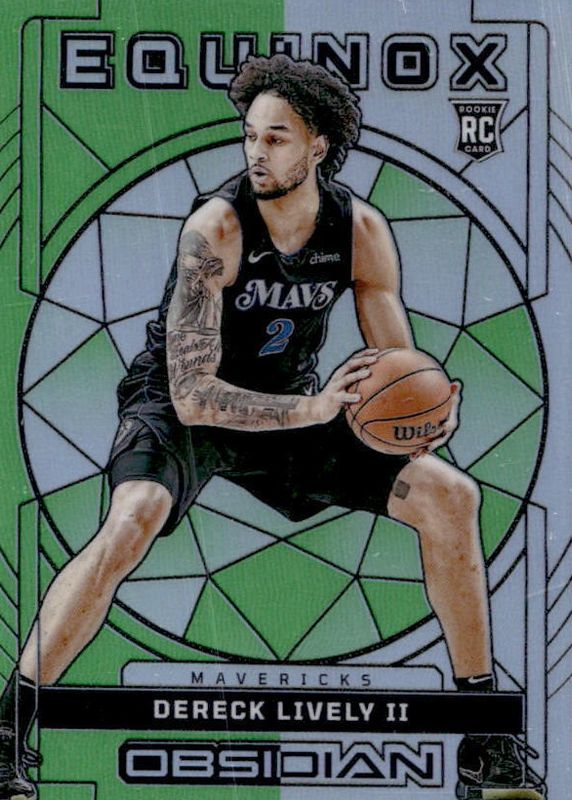 Dereck Lively II 2023 Obsidian #14 Equinox - Electric Etch Green Flood /25 Rookie BGS 9