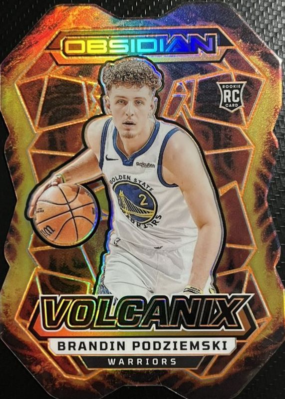 Brandin Podziemski 2023 Obsidian #30 Volcanix /(SSP) Rookie PSA 9