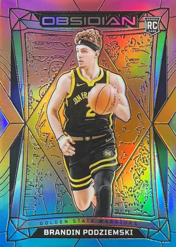 Brandin Podziemski 2023 Obsidian #95 Electric Etch Neon Flood Rookie RAW