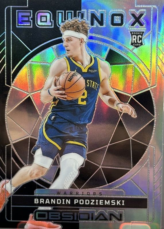 Brandin Podziemski 2023 Obsidian #13 Equinox /99 Rookie PSA 8