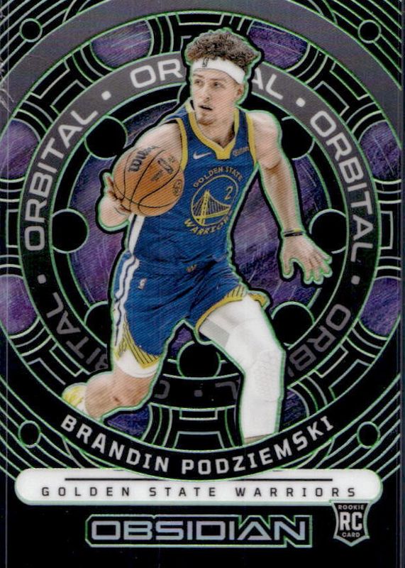 Brandin Podziemski 2023 Obsidian #8 Orbital - Electric Etch Green /25 Rookie SGC 9.5