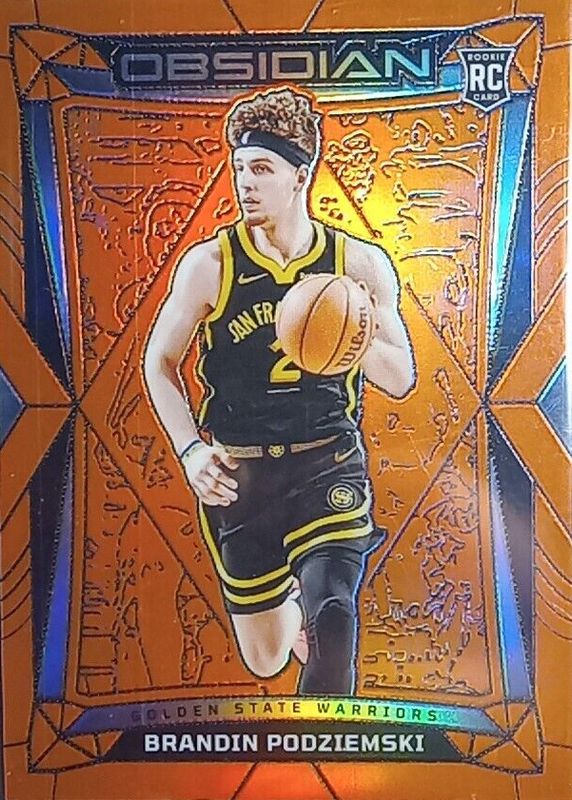 Brandin Podziemski 2023 Obsidian #95 Electric Etch Orange Flood /99 Rookie RAW