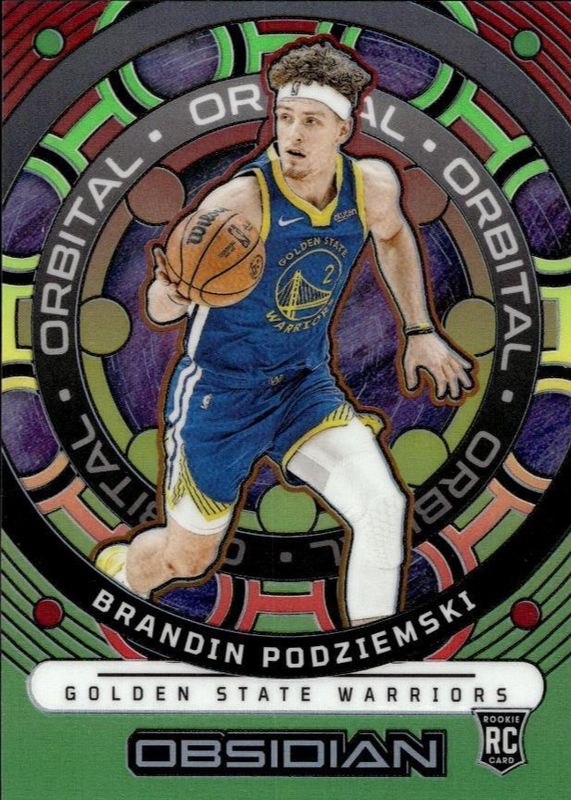 Brandin Podziemski 2023 Obsidian #8 Orbital - Electric Etch Reggae Flood /60 Rookie PSA 10