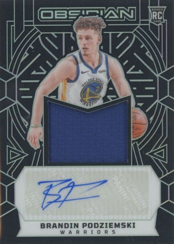 Brandin Podziemski 2023 Obsidian #223 Rookie Jersey Autographs /99 Rookie RAW