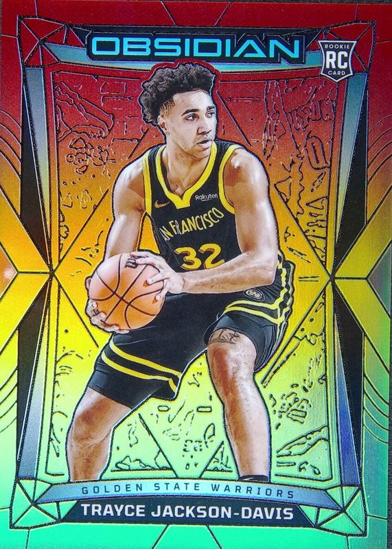 Trayce Jackson-Davis 2023 Obsidian #50 Electric Etch Reggae Flood /75 Rookie RAW