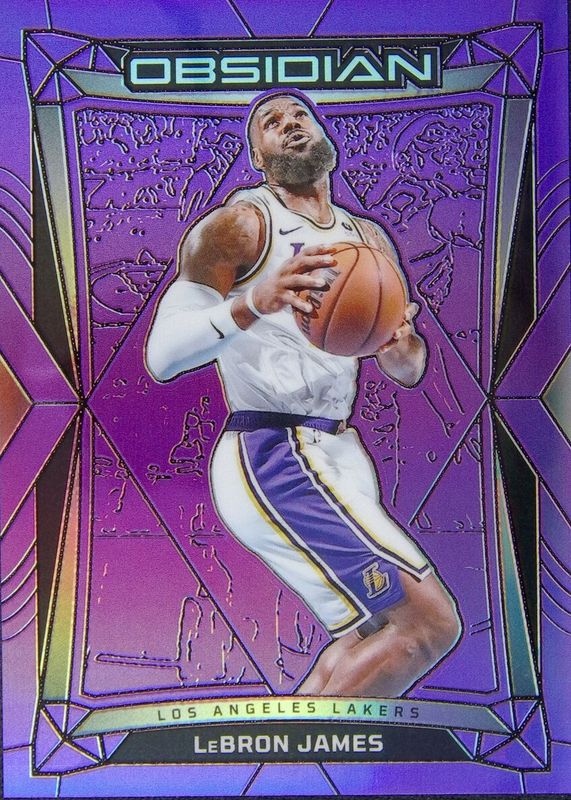 LeBron James 2023 Obsidian #15 Electric Etch Purple Flood /49 PSA 9