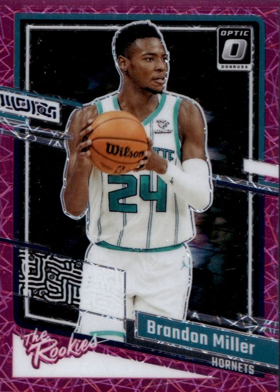 Brandon Miller 2023 Optic #1 The Rookies - Pink Velocity /79 Rookie RAW