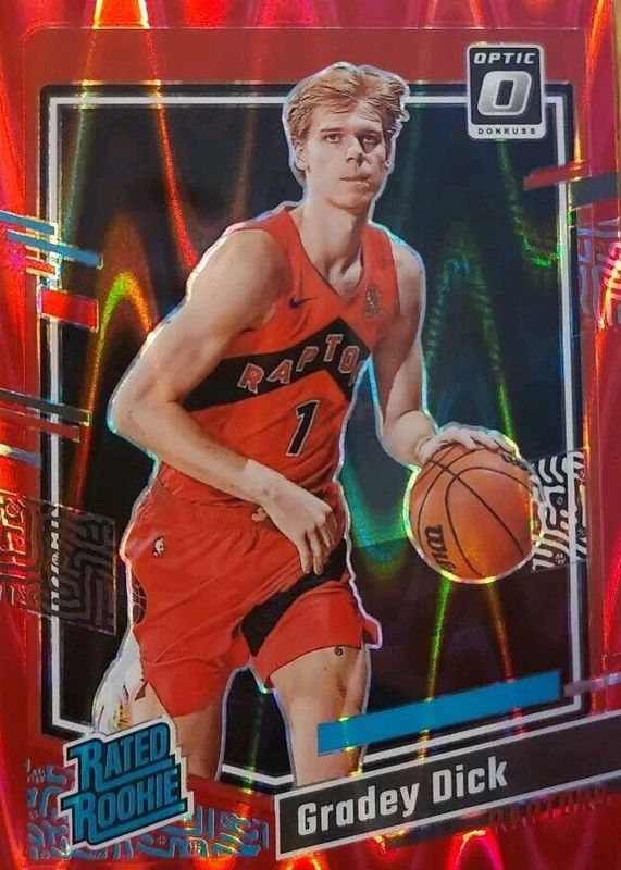 Gradey Dick 2023 Optic #212 Red Seismic /130 Rookie SGC 9.5