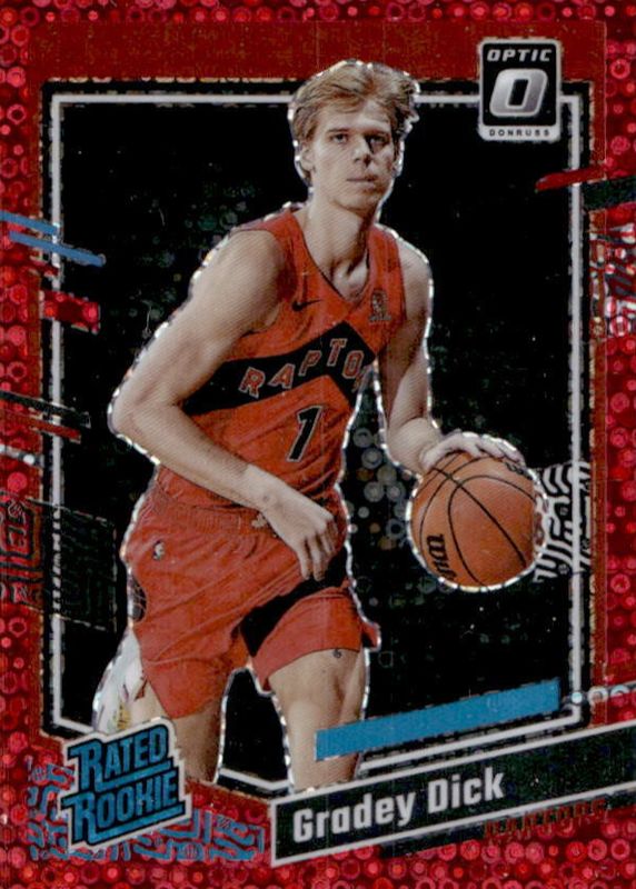 Gradey Dick 2023 Optic #212 Fast Break Red /75 Rookie RAW