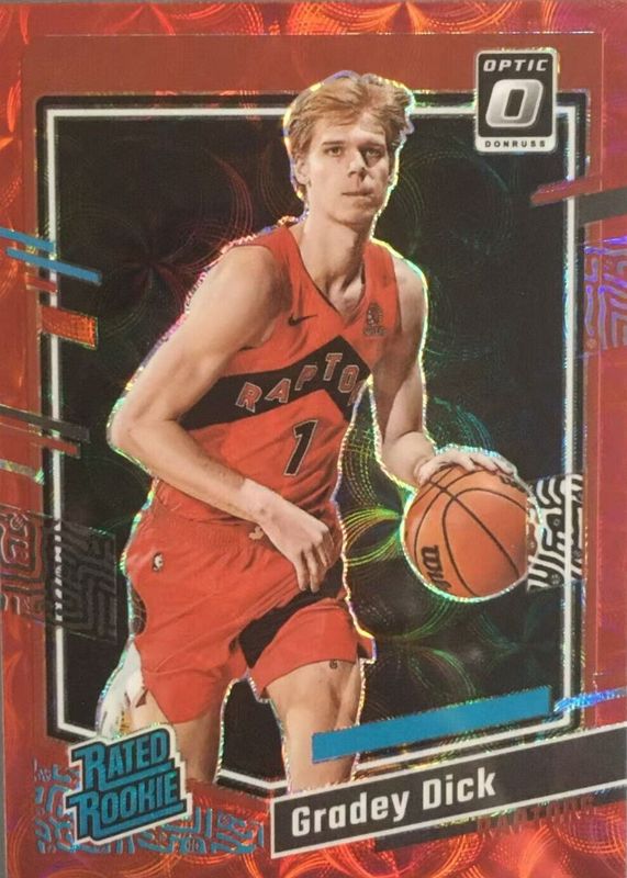 Gradey Dick 2023 Optic #212 International Red Rookie PSA 10