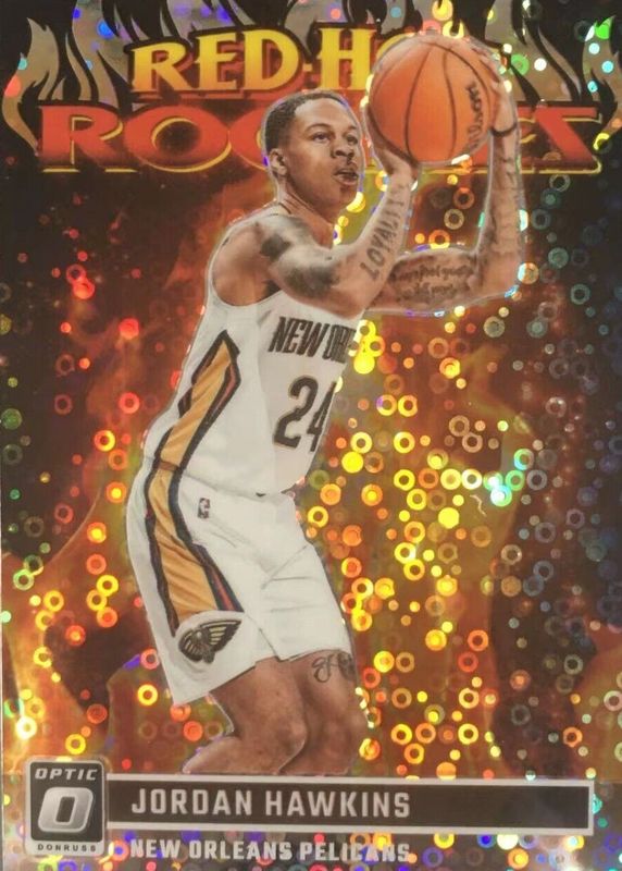 Jordan Hawkins 2023 Optic #5 Red Hot Rookies - Fast Break Rookie RAW