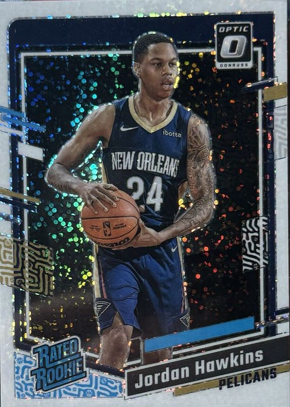 Jordan Hawkins 2023 Optic #238 White Sparkle /(SSP) Rookie RAW