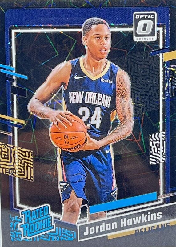 Jordan Hawkins 2023 Optic #238 Black Velocity /39 Rookie SGC 9.5