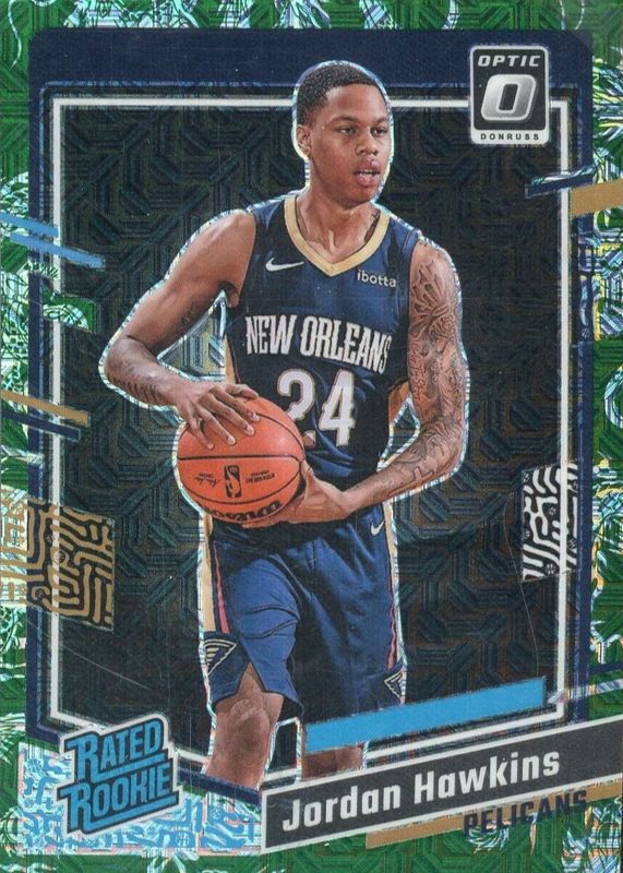 Jordan Hawkins 2023 Optic #238 Choice Dragon /(SSP) Rookie SGC 9