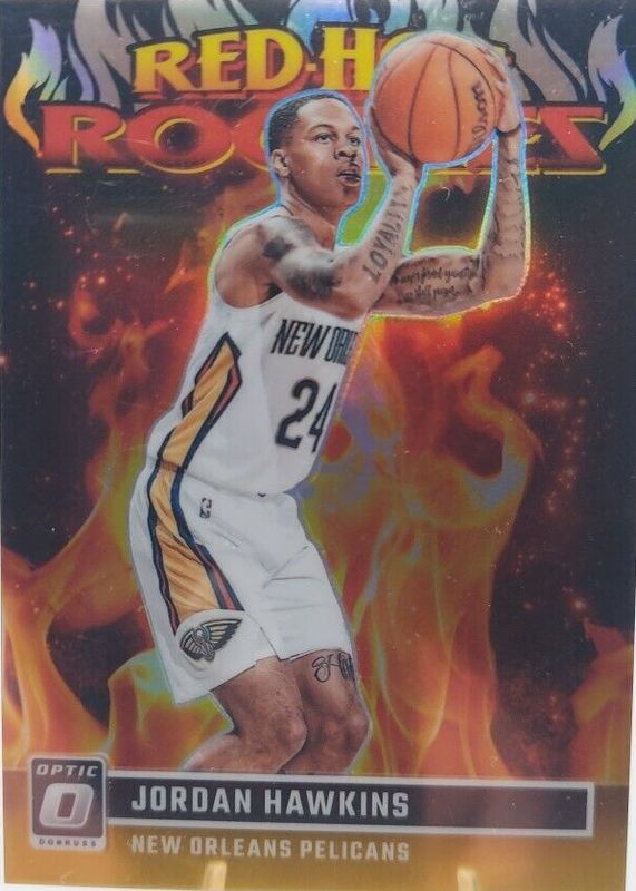 Jordan Hawkins 2023 Optic #5 Red Hot Rookies - Gold /10 PSA 10