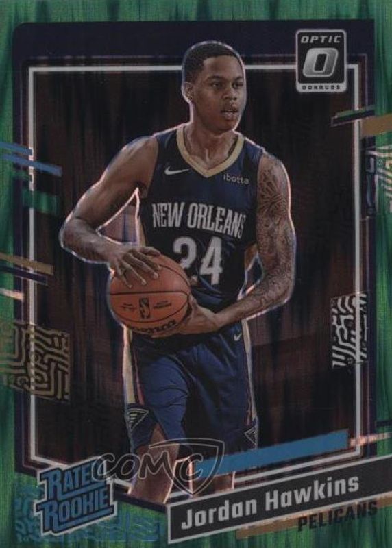 Jordan Hawkins 2023 Optic #238 Green Shock Rookie SGC 9.5