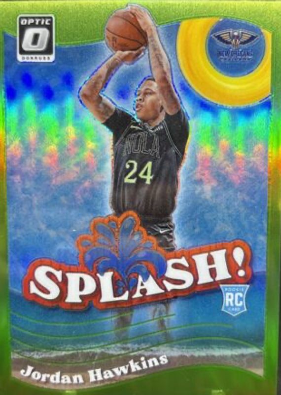 Jordan Hawkins 2023 Optic #10 Splash! - Lime Green /149 Rookie PSA 10