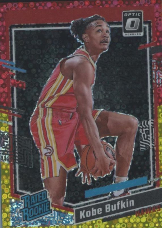 Kobe Bufkin 2023 Optic #220 Fast Break Red & Yellow /7 Rookie PSA 9