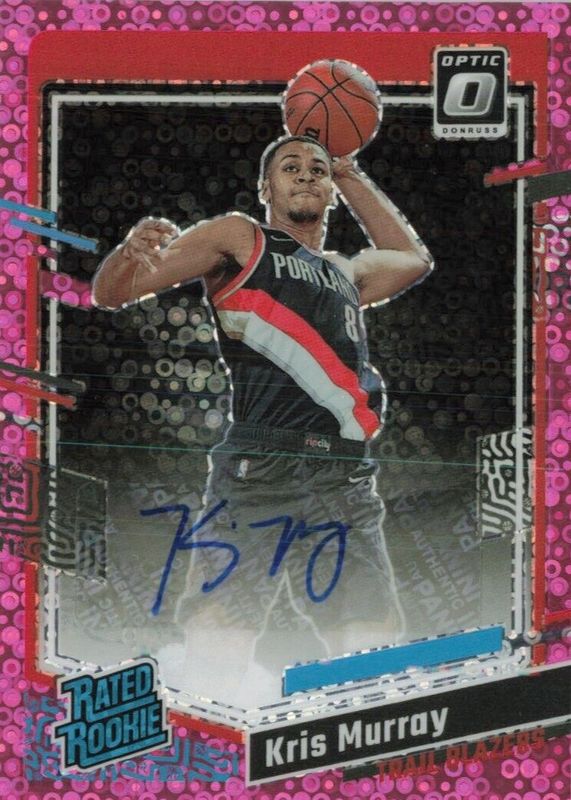 Kris Murray 2023 Optic #275 Rated Rookie Signatures - Fast Break Pink /25 PSA 10