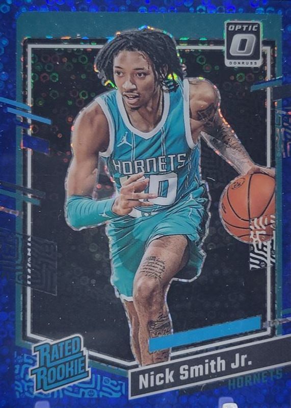 Nick Smith Jr. 2023 Optic #224 Fast Break Blue /49 Rookie PSA 10