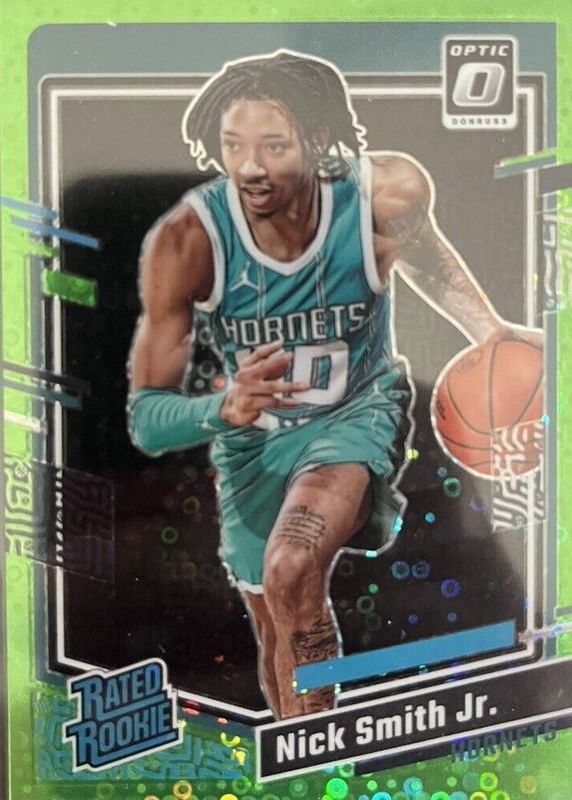 Nick Smith Jr. 2023 Optic #224 Fast Break Neon Green /5 Rookie SGC 10