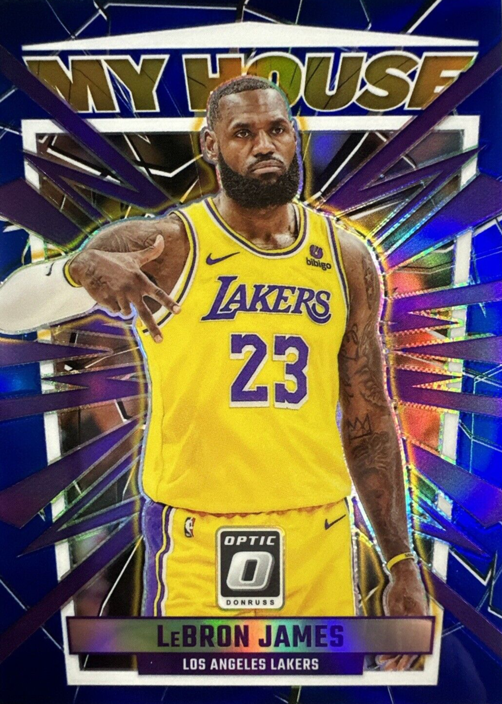 LeBron James 2023 Optic #2 My House - Blue /85 Price Guide 