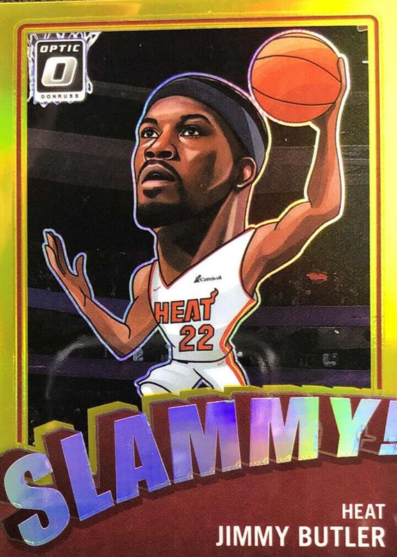 Jimmy Butler 2023 Optic #14 Slammy! - Gold /10 PSA 9