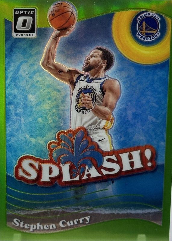 Stephen Curry 2023 Optic #8 Splash! - Lime Green /149 BGS 9