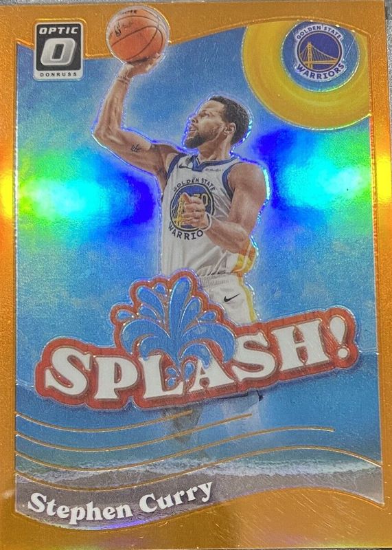 Stephen Curry 2023 Optic #8 Splash! - Orange /39 RAW