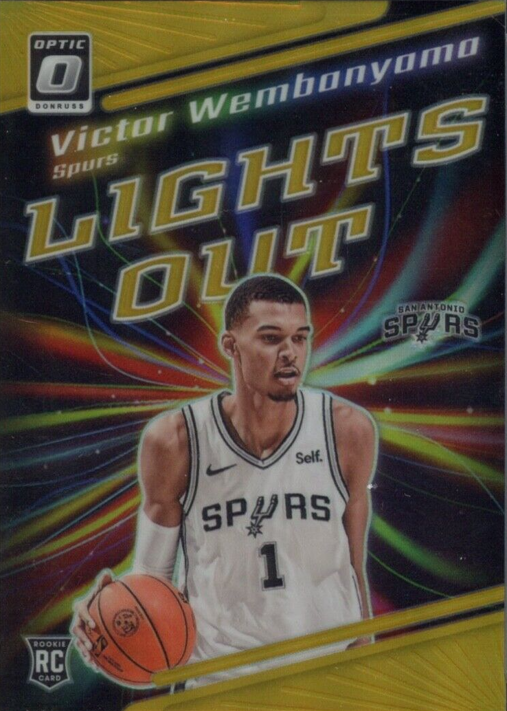 Victor Wembanyama 2023 Optic #4 Lights Out - Gold /10 Price Guide 