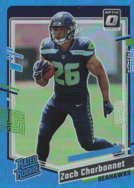 Zach Charbonnet 2023 Optic #294 Aqua /299 Rookie SGC 10