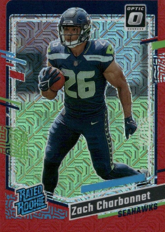 Zach Charbonnet 2023 Optic #294 Red Mojo Rookie RAW